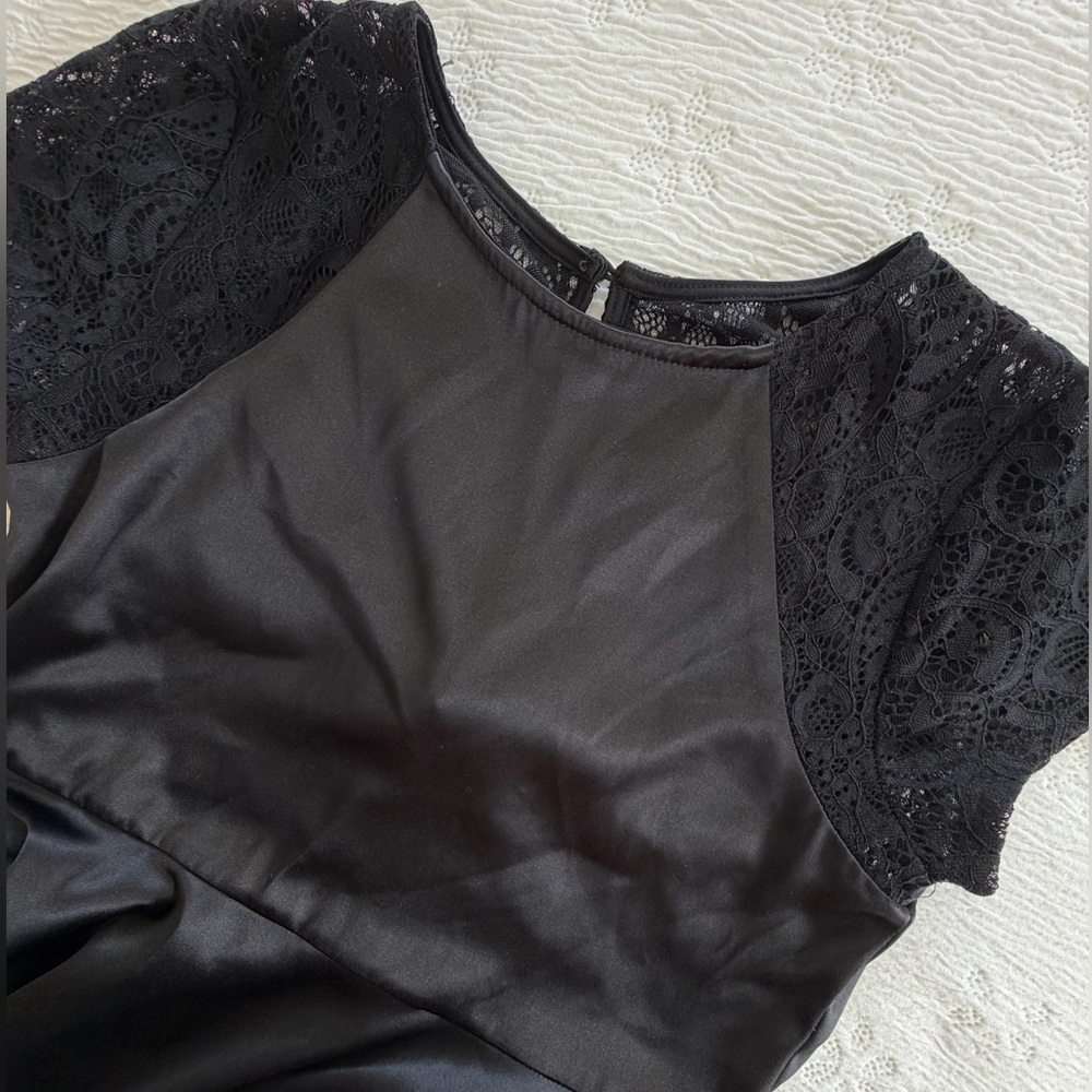 NWT Calvin Klein Girl’s Dress black satin size 14.5 - Picture 12 of 14